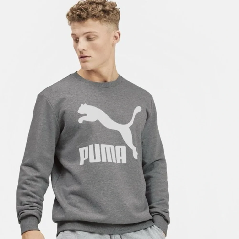 Puma Men's Crewneck Gray Sweater Small